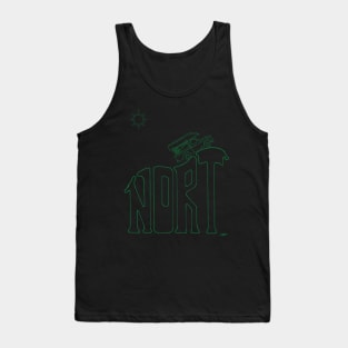 Nort Green Line Art Tank Top